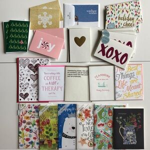 25 Assorted New Greeting Cards (Holiday, Thank You, Congrats, Thinking of You)